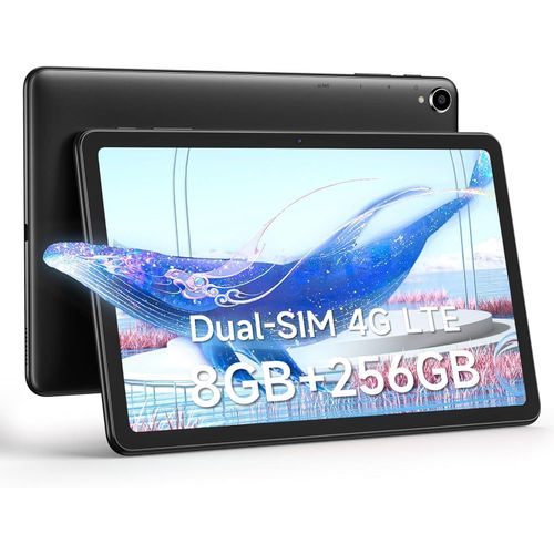 Tablet 10 Zoll Tablets 8 GB RAM + 256 GB ROM Dual SIM 4G-LTE, FHD 2000 x 1200 Auflösung, UNISOC T618 CPU 5 MP Front- + 8 MP Rückkamera, USB-C