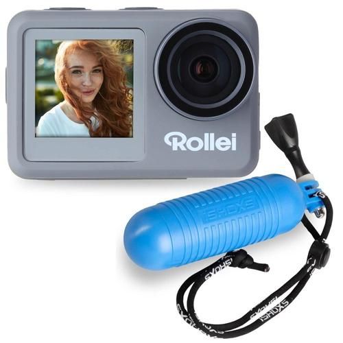 Rollei Action-Cam 9s Plus I 4K 60fps Unterwasserkamera mit Selfie-Display, Bildstabilisierung, Zeitraffer, Slow-Motion, Loop Funktion I Wasserdicht bis 10m, 65,5 x 43,8 x 26,5 mm