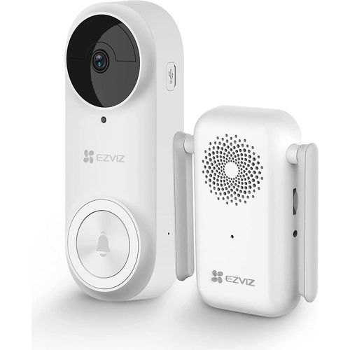 EZVIZ Drahtlose Kamera Türklingel Kit Akku 5200mAh, 2K Video Türklingel WiFi, AI Personenerkennung, Zwei-Wege-Audio, Nachtsicht, einfach zu installieren, IP65, H.265, DB2 3MP