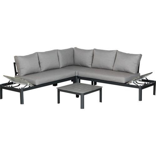 Loungeset Gartenlounge Lounge Sitzgruppe Leroy Aluminium 5 Sitzer 2 teilig alu