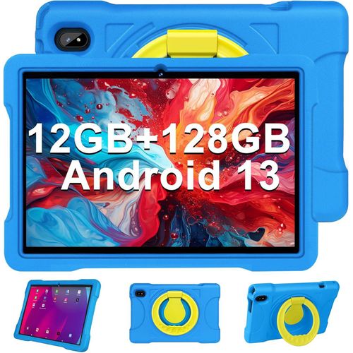 Tablet 10 Zoll Android 13 12GB RAM + 128GB ROM, Tablet Kinder/Familie, WiFi 5G, Bluetooth 5.0, Octa-Cores 2.0Ghz, 8MP+5MP, GMS Certified, Kids Space