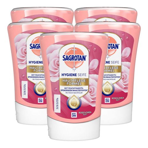 Sagrotan No-Touch Nachfüller Rose & Shea Duft 250 ml, 5er Pack