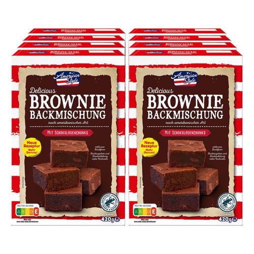 American Style Brownie Backmischung 420 g, 8er Pack