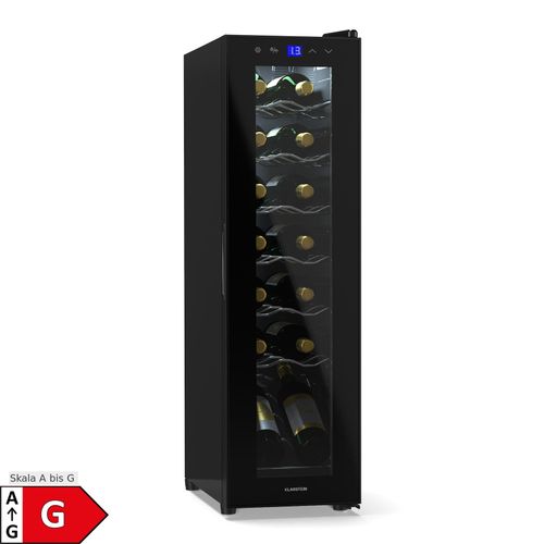 Shiraz 14 Slim Uno Weinkühlschrank 14 Flaschen 5 - 18 °C Touch-Control Schwarz 14 Flaschen 1 Kühlzone