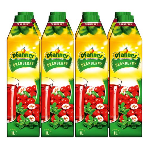 Pfanner Saft Cranberry 1,0 Liter, 8er Pack
