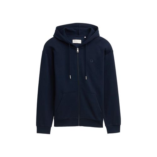 TOM TAILOR DENIM Herren Hoodie Sweatjacke mit Logo-Print, blau, Uni, Gr. M