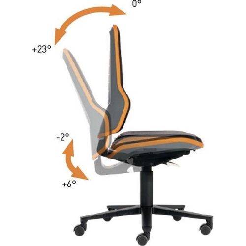 Arbeitsdrehstuhl Neon Rollen o.Polsterelement blau 450-620mm Synchrontechnik 9573-9999-3277