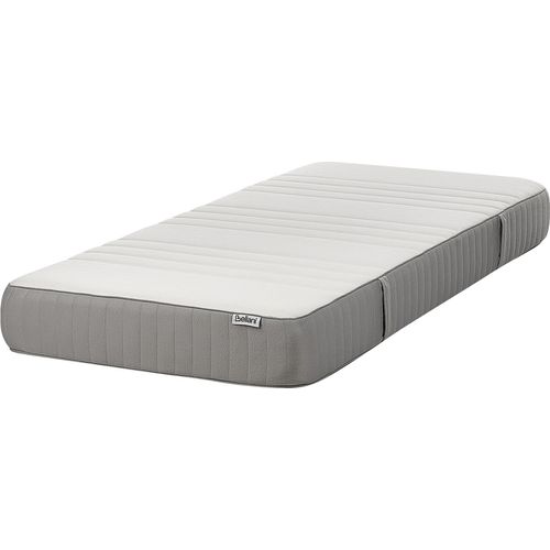 BELIANI Schaumstoffmatratze Weiß und Grau Gel Foam 90x200cm Mittelfest Abnehmbarer Bezug Reißverschluss Schlafzimmer Zubehör Ausstattung Einzelmatratze