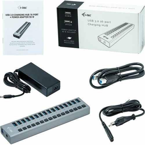 Hub USB i-Tec U3CHARGEHUB16 Grau 90 W