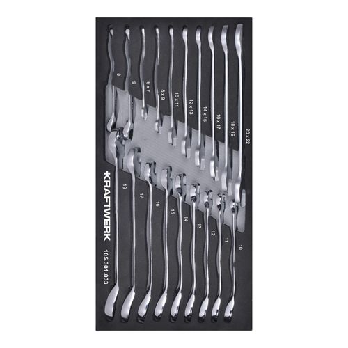 Kraftwerk Ringmaulschlüssel Ratsche Maulschlüssel 19-tlg 20x40 Einlage (105.301.033)