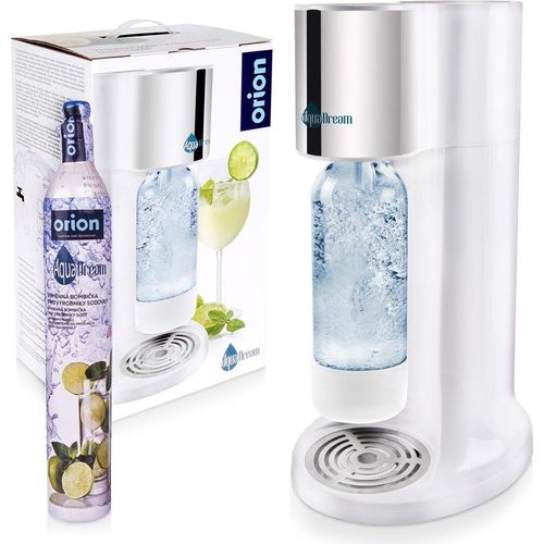 Orion Sprudler Wassersprudler Trinkwassersprudler zum Aufsprudeln von Wasser Kohlensäure für Wasser Siphonflasche weiß AquaDream C02-Patrone, Set