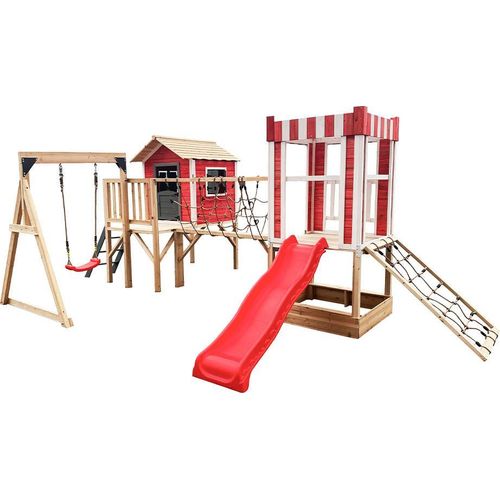 HOME DELUXE - Spielpark inkl. Schaukel und Rutsche WUNDERLAND - 555 x 340 cm | Ausstattung inkl. Schaukel