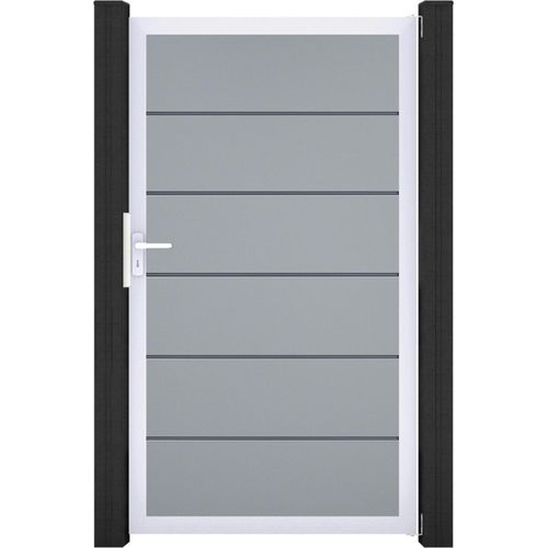 GroJa BasicLine PVC Stecksystem Premium Universal Einzeltor mit Alurahmen silbergrau