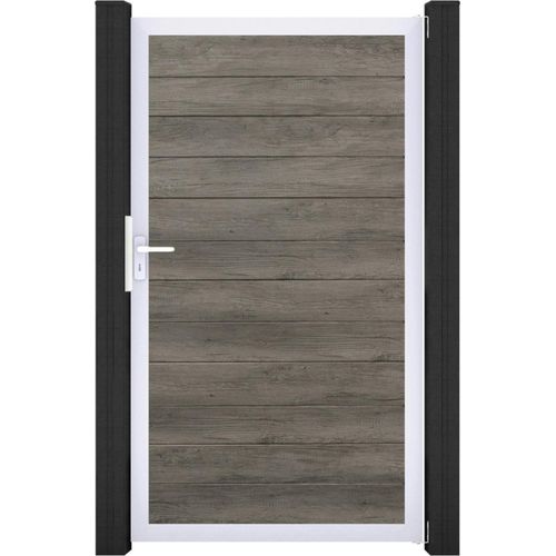 GroJa BasicLine PVC Stecksystem schmal Universal Einzeltor mit Alurahmen monument_oak