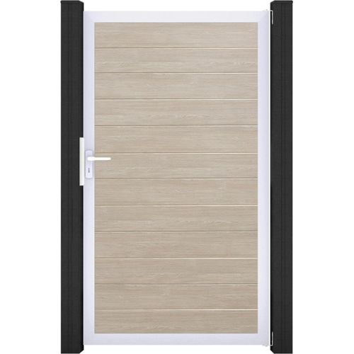 GroJa BasicLine PVC Stecksystem schmal Universal Einzeltor mit Alurahmen sheffield_oak