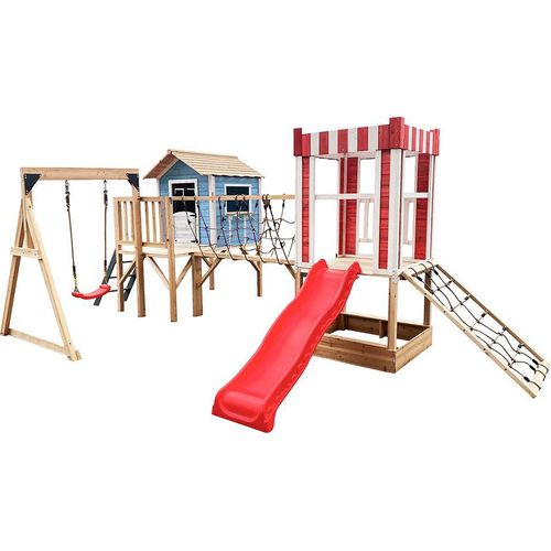 HOME DELUXE - Spielpark inkl. Schaukel und Rutsche WUNDERLAND - 555 x 340 cm | Ausstattung inkl. Schaukel