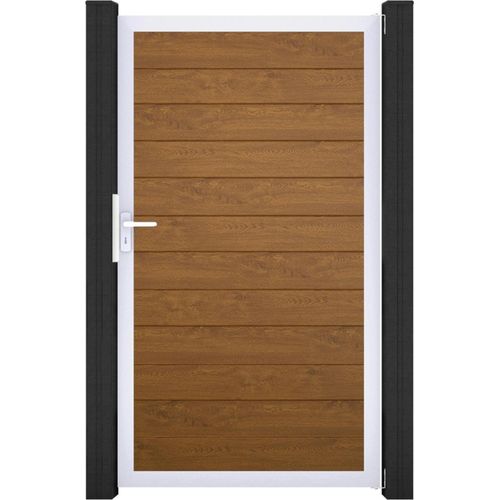 GroJa BasicLine PVC Stecksystem schmal Universal Einzeltor mit Alurahmen golden_oak