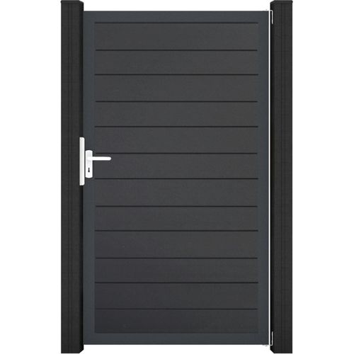 GroJa BasicLine PVC Stecksystem schmal Universal Einzeltor mit Anthrazitrahmen anthrazitgrau