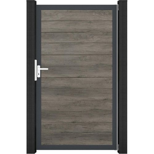 GroJa BasicLine PVC Stecksystem schmal Universal Einzeltor mit Anthrazitrahmen monument_oak