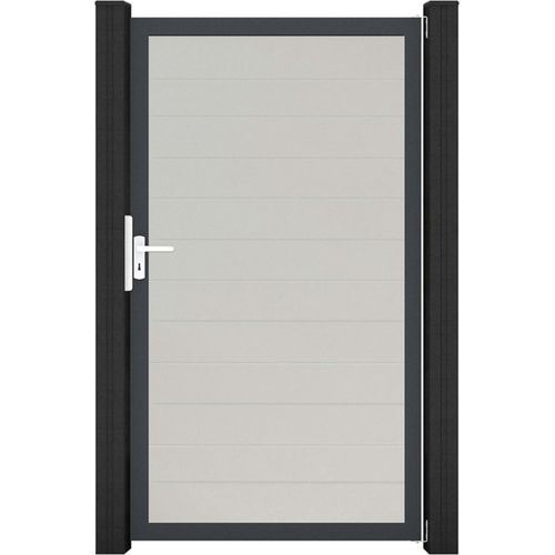GroJa BasicLine PVC Stecksystem schmal Universal Einzeltor mit Anthrazitrahmen weiss