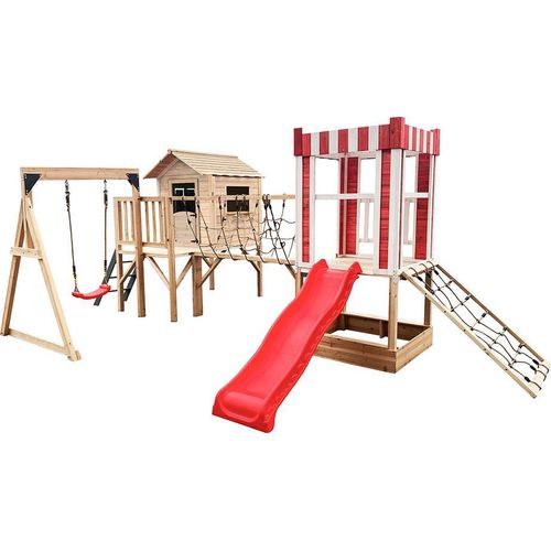 HOME DELUXE - Spielpark inkl. Schaukel und Rutsche WUNDERLAND - 555 x 340 cm | Ausstattung inkl. Schaukel