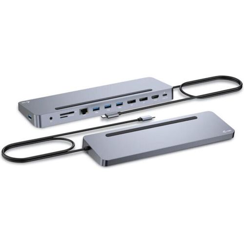 Hub USB-C i-Tec C31FLAT2PDPRO Silberfarben