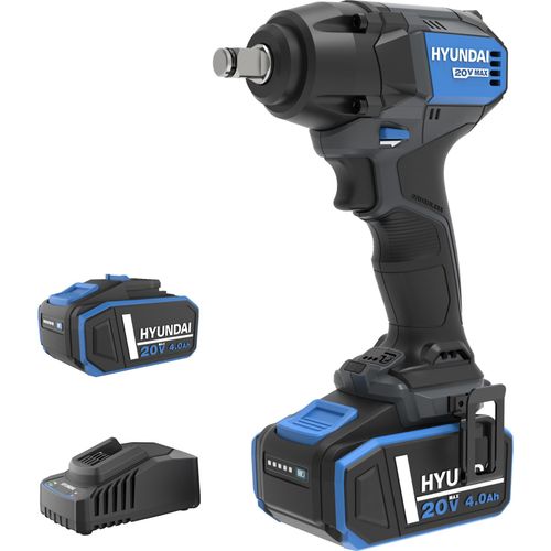 HYUNDAI Akku-Schlagschrauber IW20X-350-4A2 (20V, bürstenloser Motor, 350 Nm, 2 x 4.0 Ah Akku, Ladegerät)