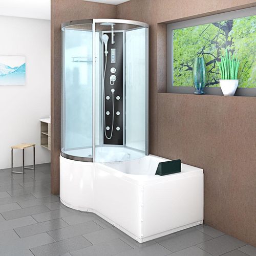 Kombination Badewanne Dusche K50-R01 Duschtempel 100x170 cm