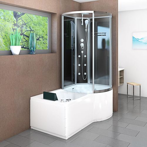 Kombination Whirlpool Dusche K50-L30-WP-EC Duschkabine Wanne 170x100