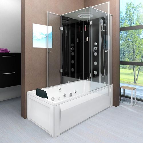 Whirlpool Dusche Kombination K05-L30-WP Duschtempel 180x90 cm