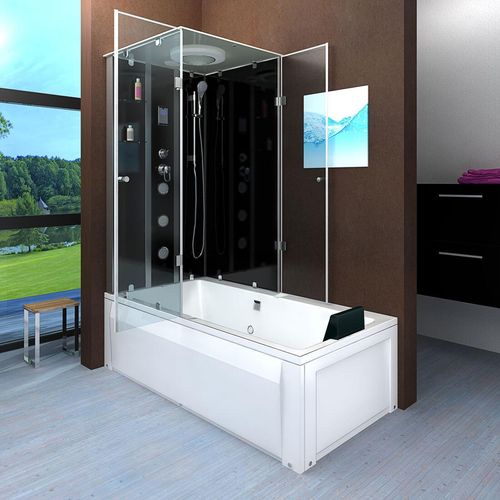 Dusche Wanne Kombination K05-R31-EC Duschkabine 90x180 cm