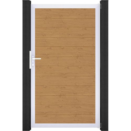 GroJa BasicLine PVC Stecksystem schmal Universal Einzeltor mit Alurahmen asteiche_natur
