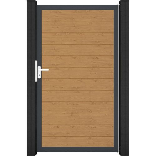 GroJa BasicLine PVC Stecksystem schmal Universal Einzeltor mit Anthrazitrahmen asteiche_natur