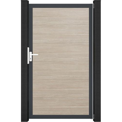 GroJa BasicLine PVC Stecksystem schmal Universal Einzeltor mit Anthrazitrahmen sheffield_oak