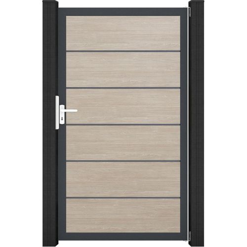 GroJa BasicLine PVC Stecksystem Premium Universal Einzeltor mit Anthrazitrahmen sheffield_oak