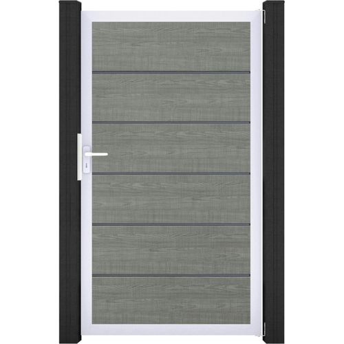 GroJa BasicLine PVC Stecksystem Premium Universal Einzeltor mit Alurahmen grey_ash_cut