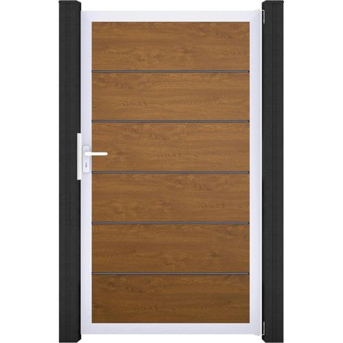 GroJa BasicLine PVC Stecksystem Premium Universal Einzeltor mit Alurahmen golden_oak