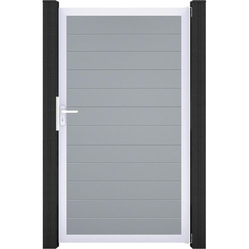 GroJa BasicLine PVC Stecksystem schmal Universal Einzeltor mit Alurahmen silbergrau