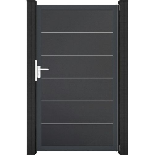 GroJa BasicLine PVC Stecksystem Premium Universal Einzeltor mit Anthrazitrahmen anthrazitgrau