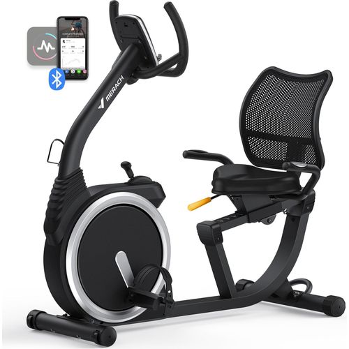 Liege-Heimtrainer für Zuhause, gelenkschonendes Fitnessbike bis 135 kg, Dual-Belt-Antrieb, ergonomischer Sitz mit Rückenlehne