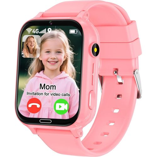 für Kinder mit SIM-Karte, 4G-Telefon, Smartwatch für Mädchen und Jungen, Geschenk, SOS wasserdichte