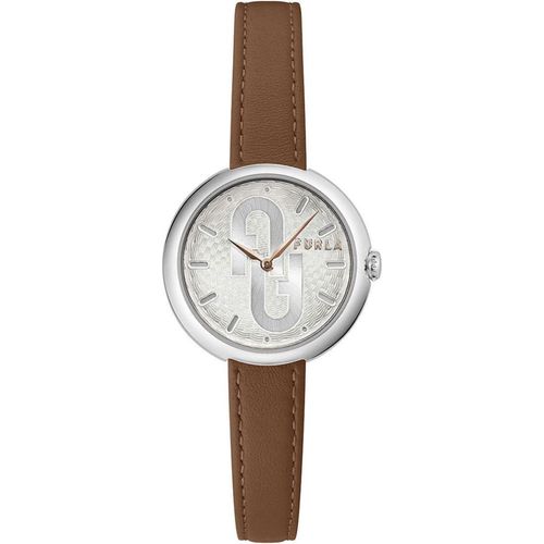 Furla WW00005001L1 Damen-Armbanduhr, Edelstahl-Gehäuse, Leder-Armband