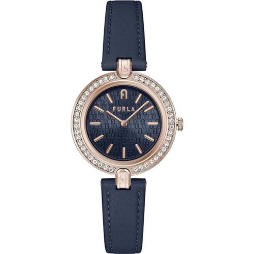 Furla WW00002006L3 Damen-Armbanduhr, Edelstahl-Gehäuse, Leder-Armband