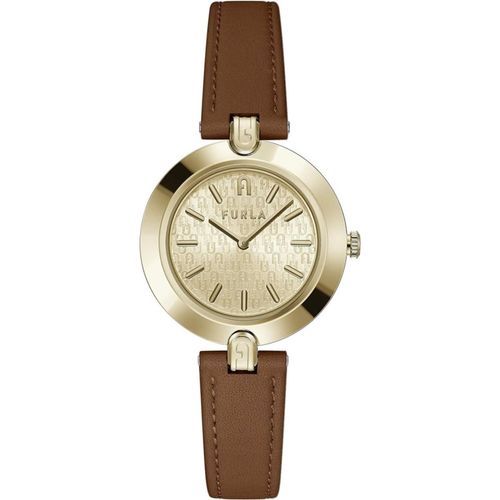 Furla WW00002002L2 Damen-Armbanduhr, Edelstahl-Gehäuse, Leder-Armband