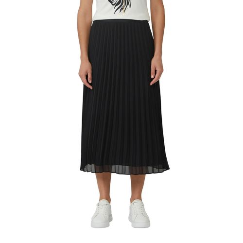 Faltenrock S.OLIVER BLACK LABEL, Damen, Gr. 40, schwarz, Web, Obermaterial: 100% Polyester. Futter: 100% Viskose, unifarben, casual, normal 3/4-Länge, Röcke, mit elastischem Bündchen