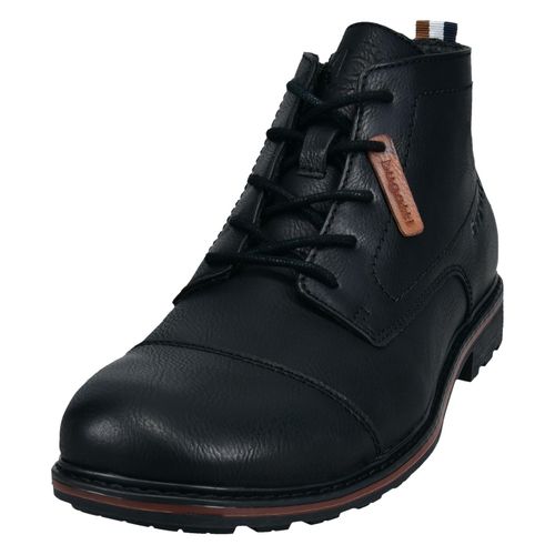 Schnürboots BUGATTI, Herren, Gr. 45, schwarz, Lederimitat, casual, Schuhe, Stiefelette, Winterboots, Desertboots mit kerniger Laufsohle