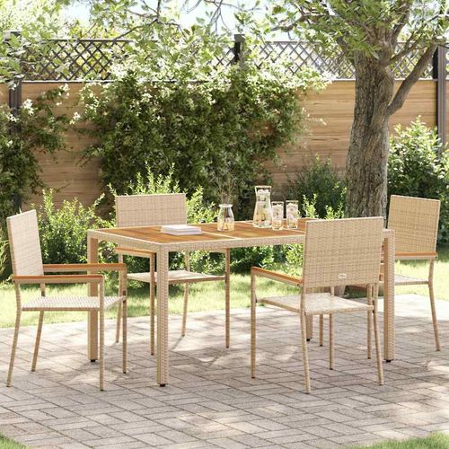 Outdoor-Stühle 4 pcs Creme, Braun