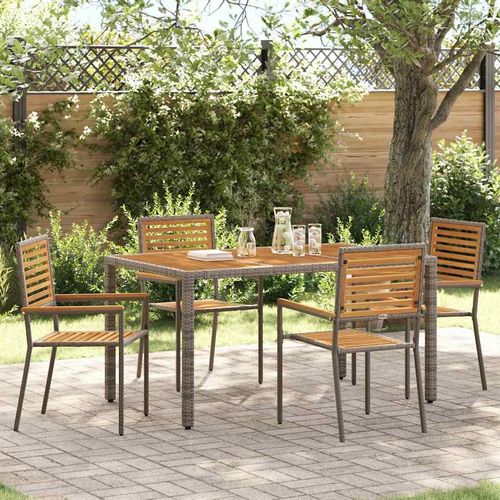 Outdoor-Stühle 4 pcs Grau, Braun