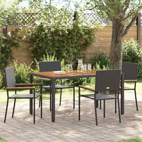 Garten Stapelstühle 4 pcs Schwarz, Braun
