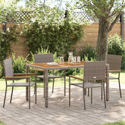 Möbel 2025 - Outdoor-Stühle 4 pcs Grau, Braun - Gartenstühle Neu4908
